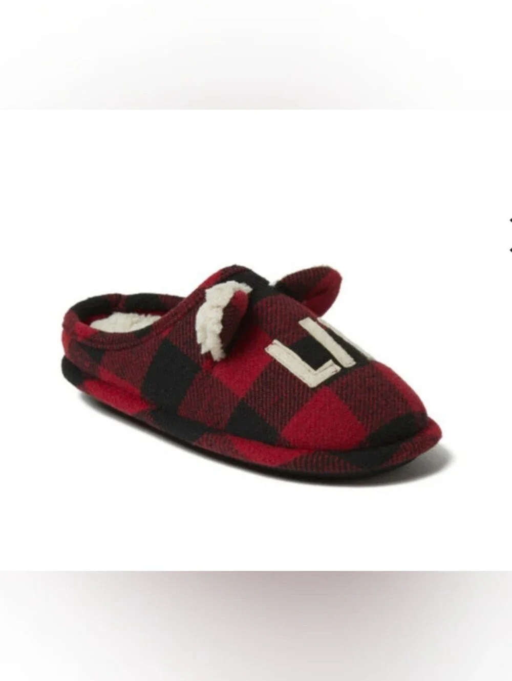 Dearfoams Lil' Bear Buffalo Check Clog Slippers